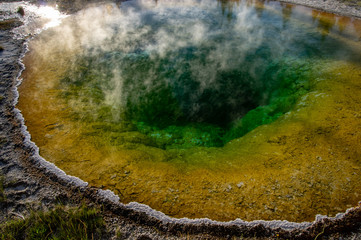 Emerald Pool Hot Spring in Yellowstone National Park
