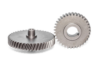 Two metal cog gears together
