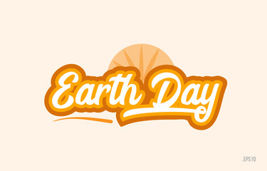 earth day orange color word text logo icon