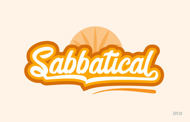 sabbatical orange color word text logo icon - obrazy, fototapety, plakaty