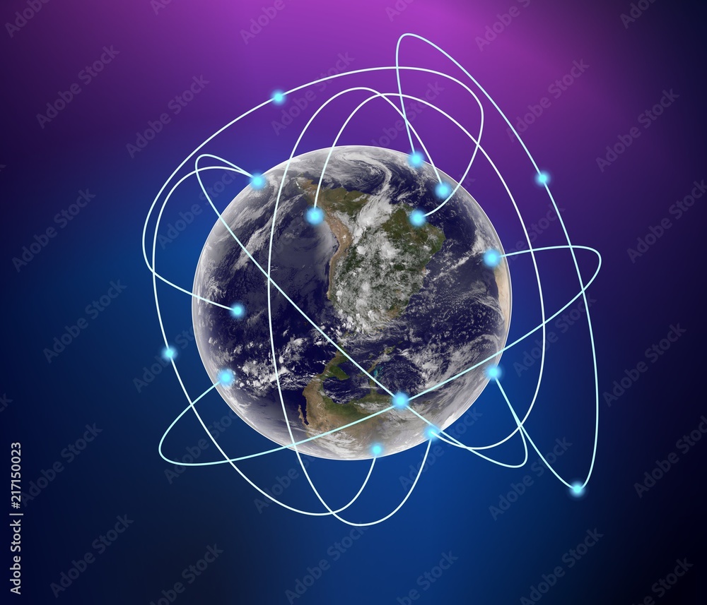 Aufkleber connection concept digital network,earth image provided by nasa.elements of this image furnished by 