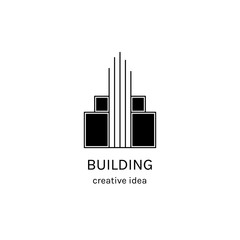 Vector thin line icon, construction logo template illustration.