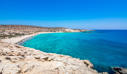 The tropical beach of Tripiti at the southern point of Gavdos island and Europe too, with the famous giant wooden chair, Greece.
