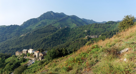 Fototapeta na wymiar San Giovanni di Moriani mountain in Corsica