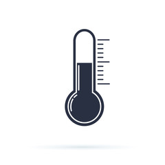 Thermometer flat vector icon. Temperature flat vector icon. Celsius or fahrenheit meteorology