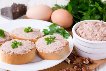 Pate with eggs and nuts