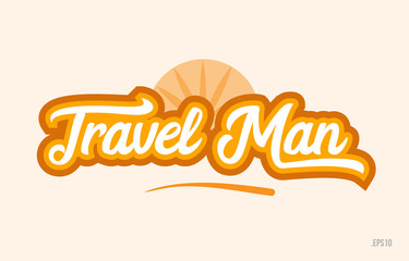 travel man orange color word text logo icon