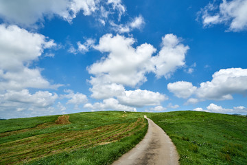 서산 운산목장의 뭉게구름과 초원 