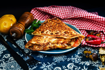 Homemade french buckwheat galette with egg