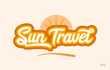 sun travel orange color word text logo icon