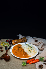 Handmade Indian curry chicken rice
