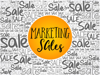 Marketing SALES word cloud collage, business concept background