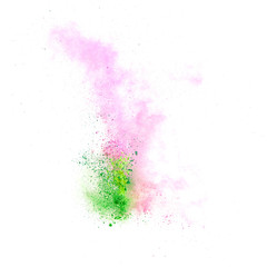 Colorful powders on white  background