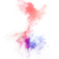 Colorful powders on white  background