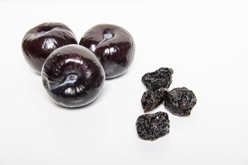Isolated plums and prunes