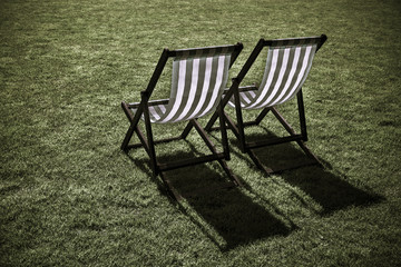 UK, England, London, Deck chairs