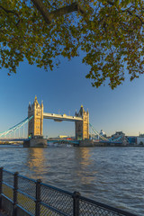 Fototapeta na wymiar UK, England, London, Tower Bridge over River Thames