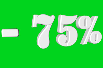 Minus seventy five percent