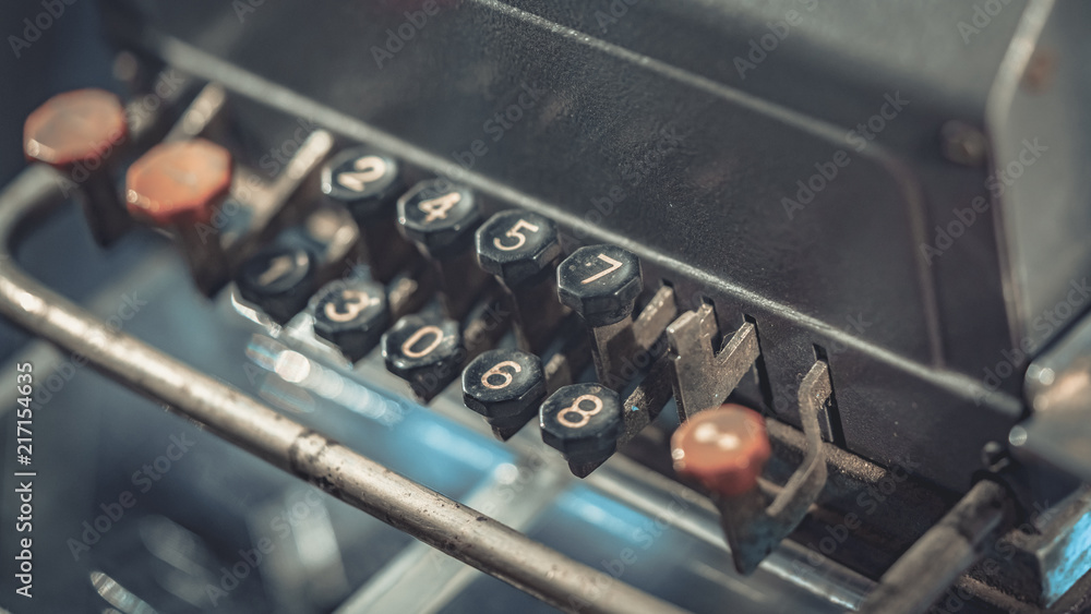 Poster old number buttons typewriter