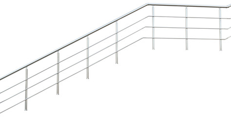 Chromium metal fence with handrail