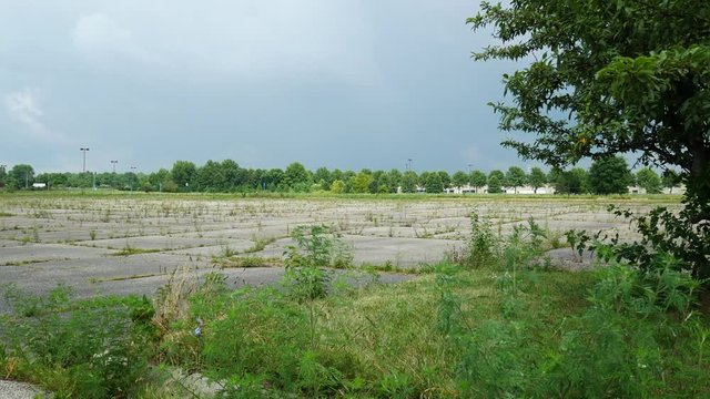 Abandoned parking lot for closed store
