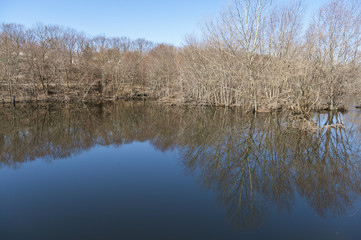 Peaceful side channel along Blackstone River