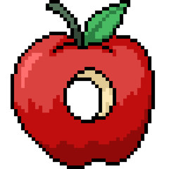vector pixel art apple hole