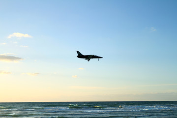 Fototapeta na wymiar Aircraft on the sky background