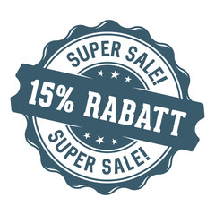 Super Sale! 15% Rabatt Siegel