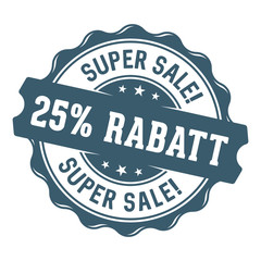Super Sale! 25% Rabatt Siegel