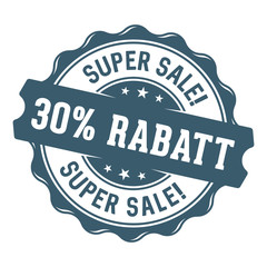 Super Sale! 30% Rabatt Siegel