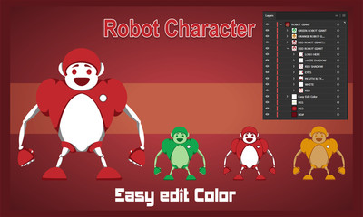 Robot Character Funny Vector