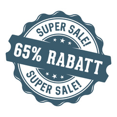 Super Sale! 65% Rabatt Siegel