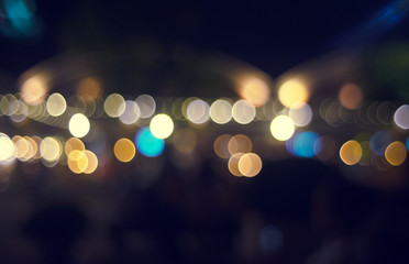 de focused bokeh light, abstract background at night photo