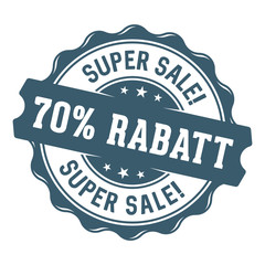 Super Sale! 70% Rabatt Siegel