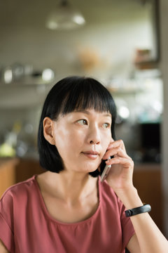woman talking on cellphone