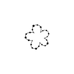 Vector hand drawn object, flower silhouette. Logo element