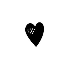 Vector hand drawn object, heart. Feminine logo element