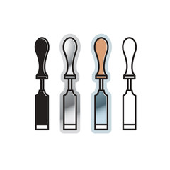 chisels varations isolated on white background