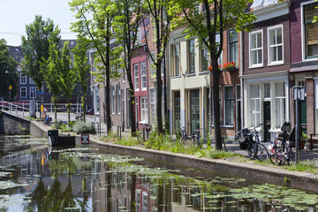 Canal and houses in Delft