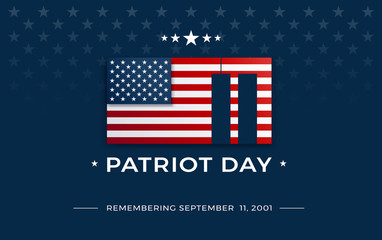 Patriot Day background with USA flag, September 11, 2001 - patriot day 9/11 vector illustration