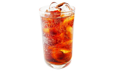 glass of cola on isolate background with clipping path