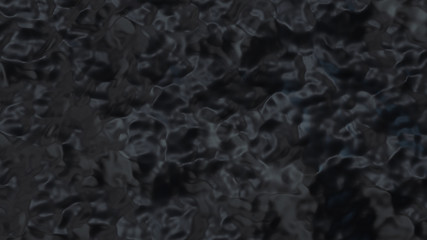 3d render Black abstract wave top view
