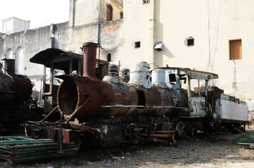 Cuba: Old trains behind the Capitolio in Havanna