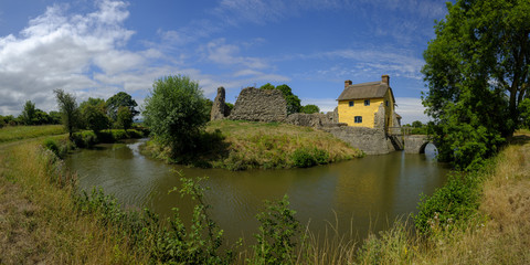 Naklejka na ściany i meble Stogursey Castle, a 10th Century Moat and Bailey now a Landmark Trust property near Bridgewater, Somerset, UK