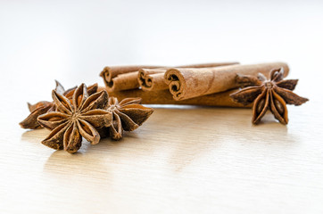 cinnamon sticks and star anise