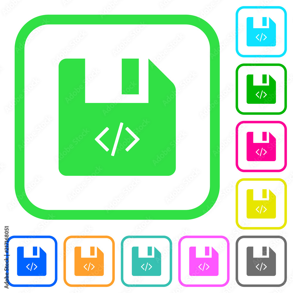 Poster script file vivid colored flat icons