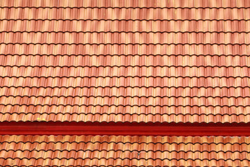 Tile roof texture background after raining day