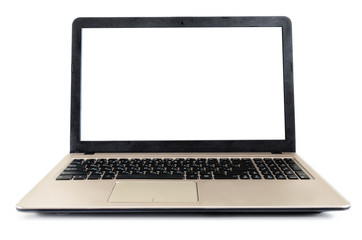 The laptop isolated on a white background with a shadow.