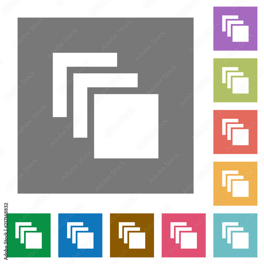 Sticker multiple canvases square flat icons